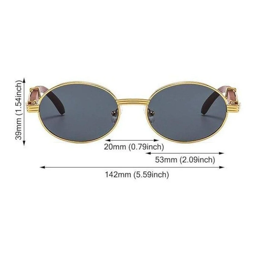 Men Sunglasses Square Classic Hip Hop Shades Buffs Wood Arms 80's 90's Retro New